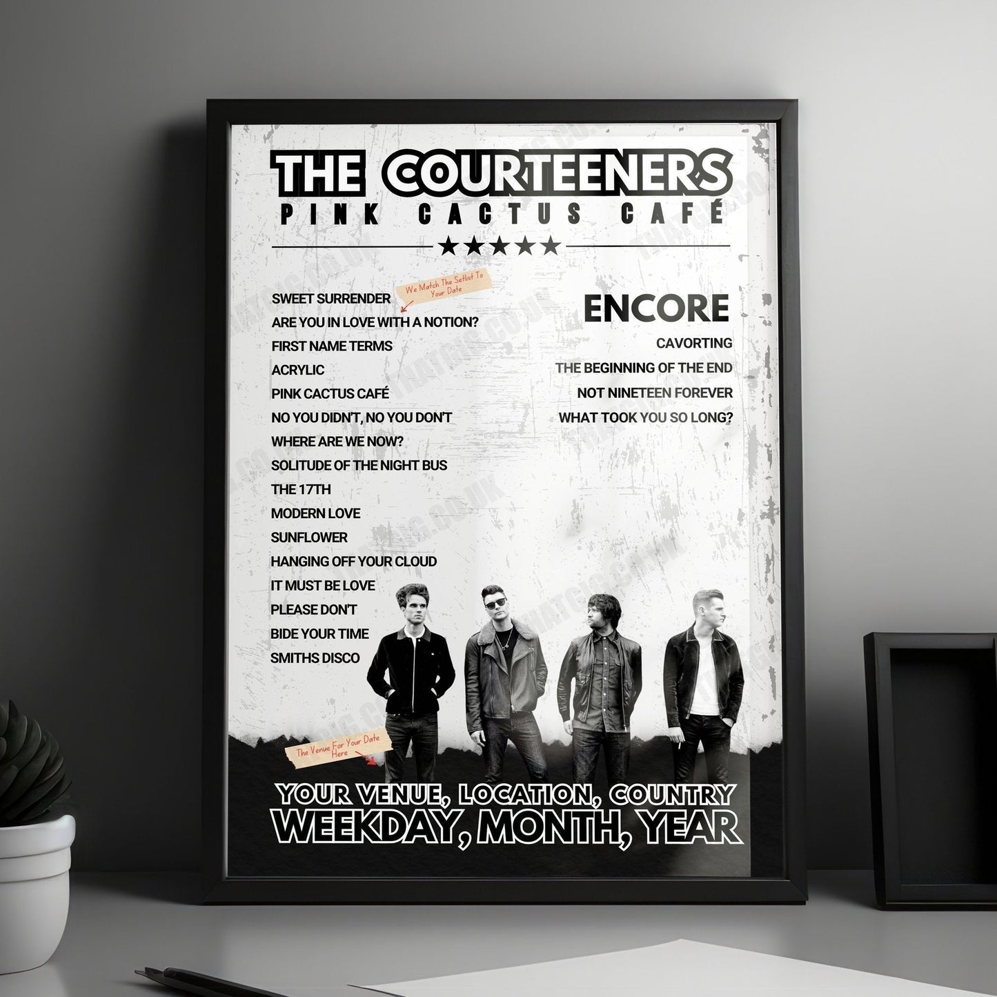 Courteeners Setlist Poster - The Leadmill Sheffield - November 5th, 2024