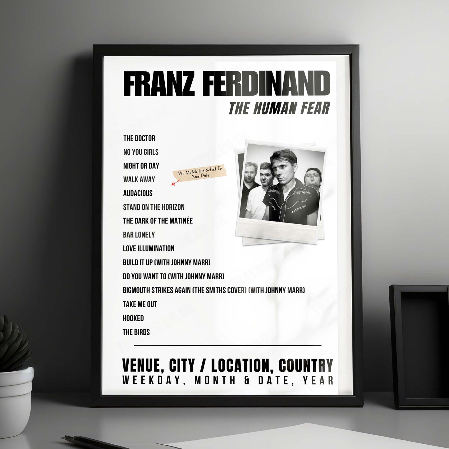 Franz Ferdinand Setlist Poster - Les Jeunes-Rives, Neuchâtel - June 14th, 2025