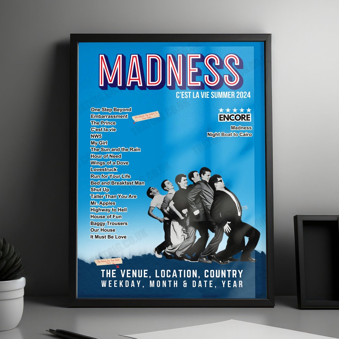Madness Setlist Poster - Fox Theater Oakland - May 23rd, 2024