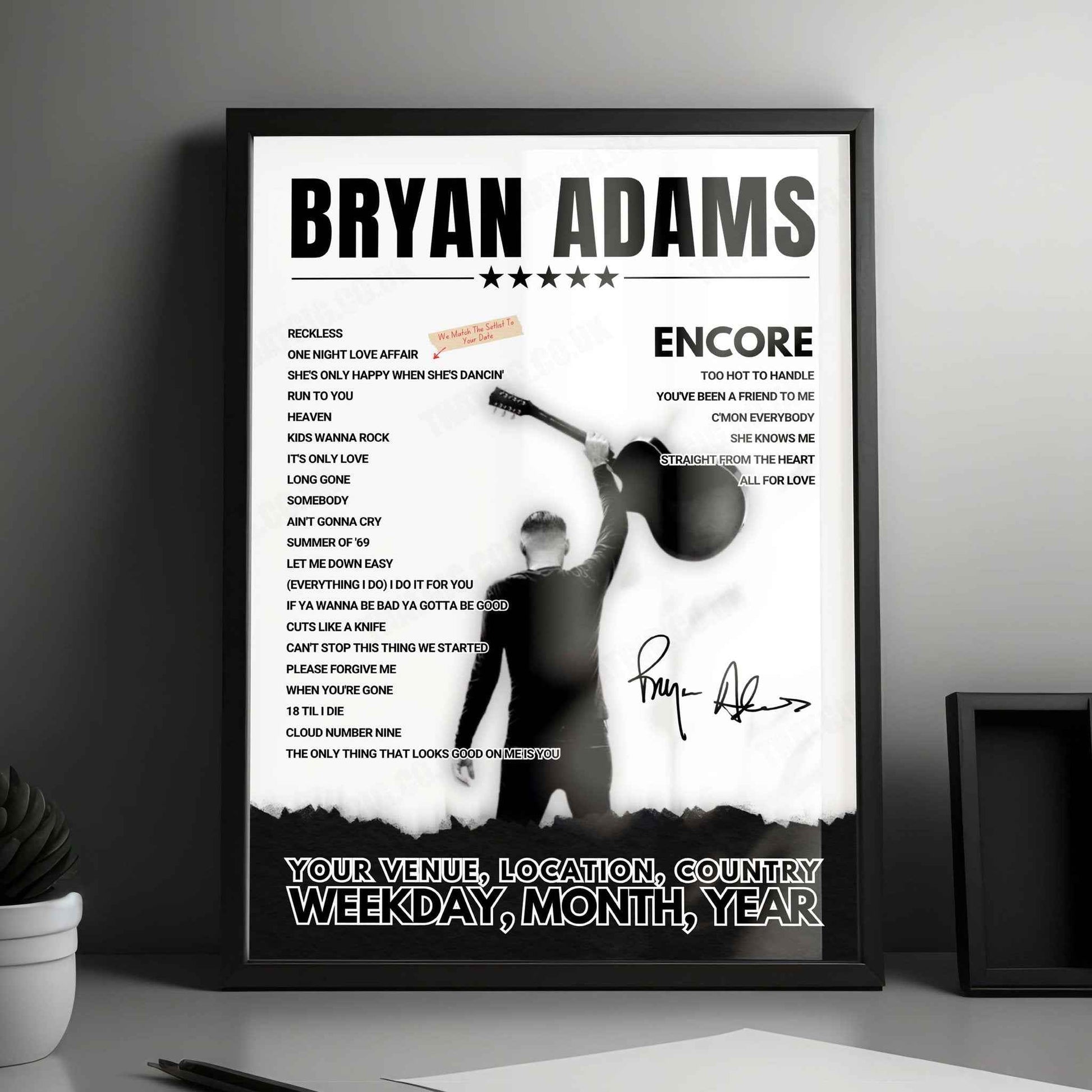 Bryan Adams Setlist Poster - Planai-Stadion, Schladming - December 6th, 2024