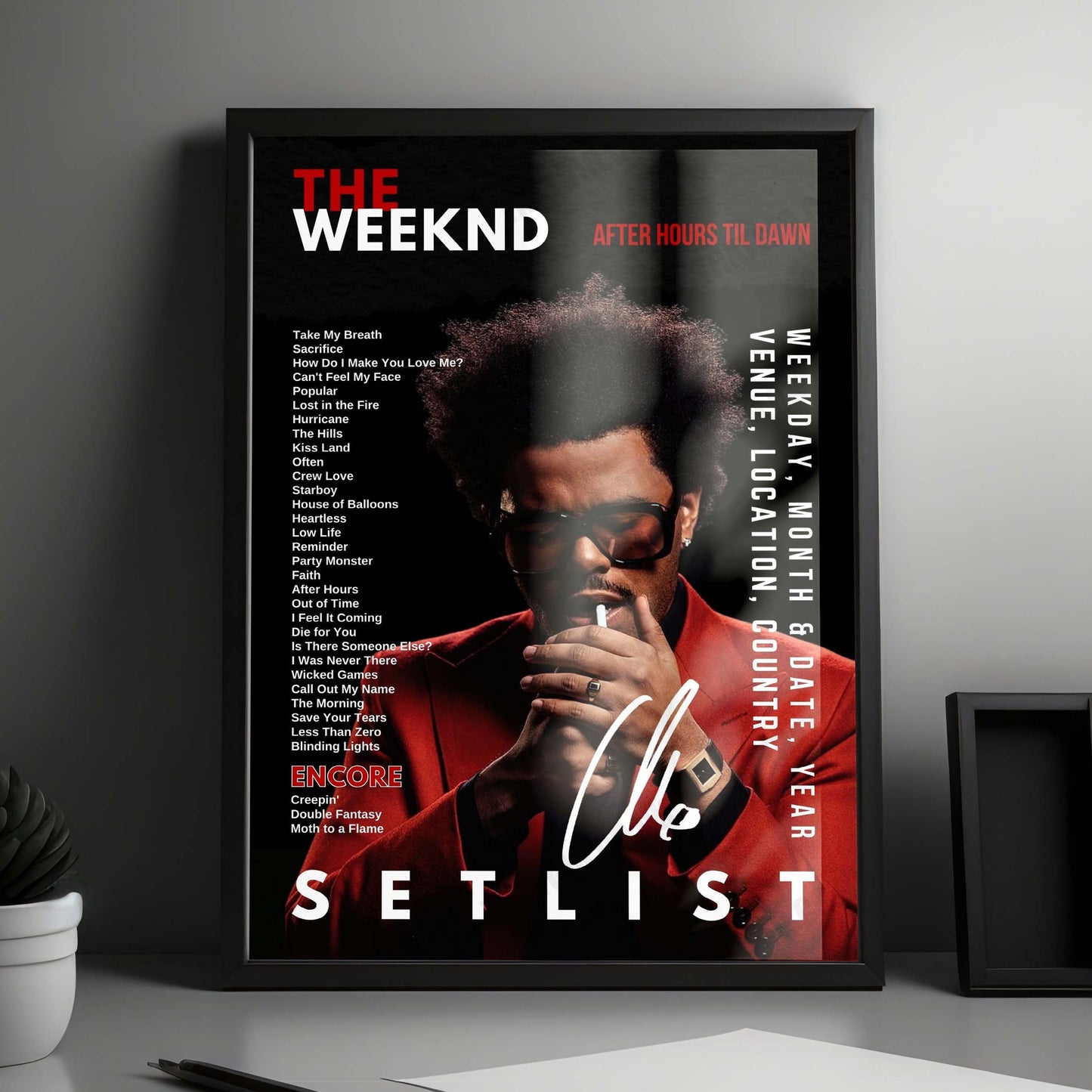 The Weeknd Setlist Poster - SoFi Stadium, Inglewood - June 25th, 2025