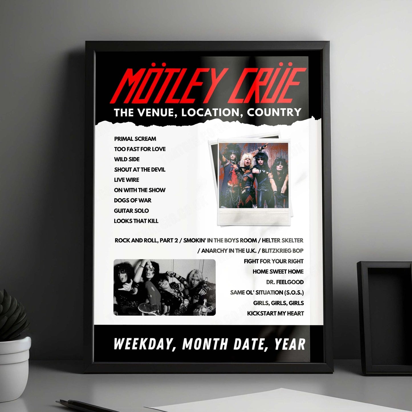 Mötley Crüe Setlist Poster - Whisky A Go Go, West Hollywood - October 11th, 2024