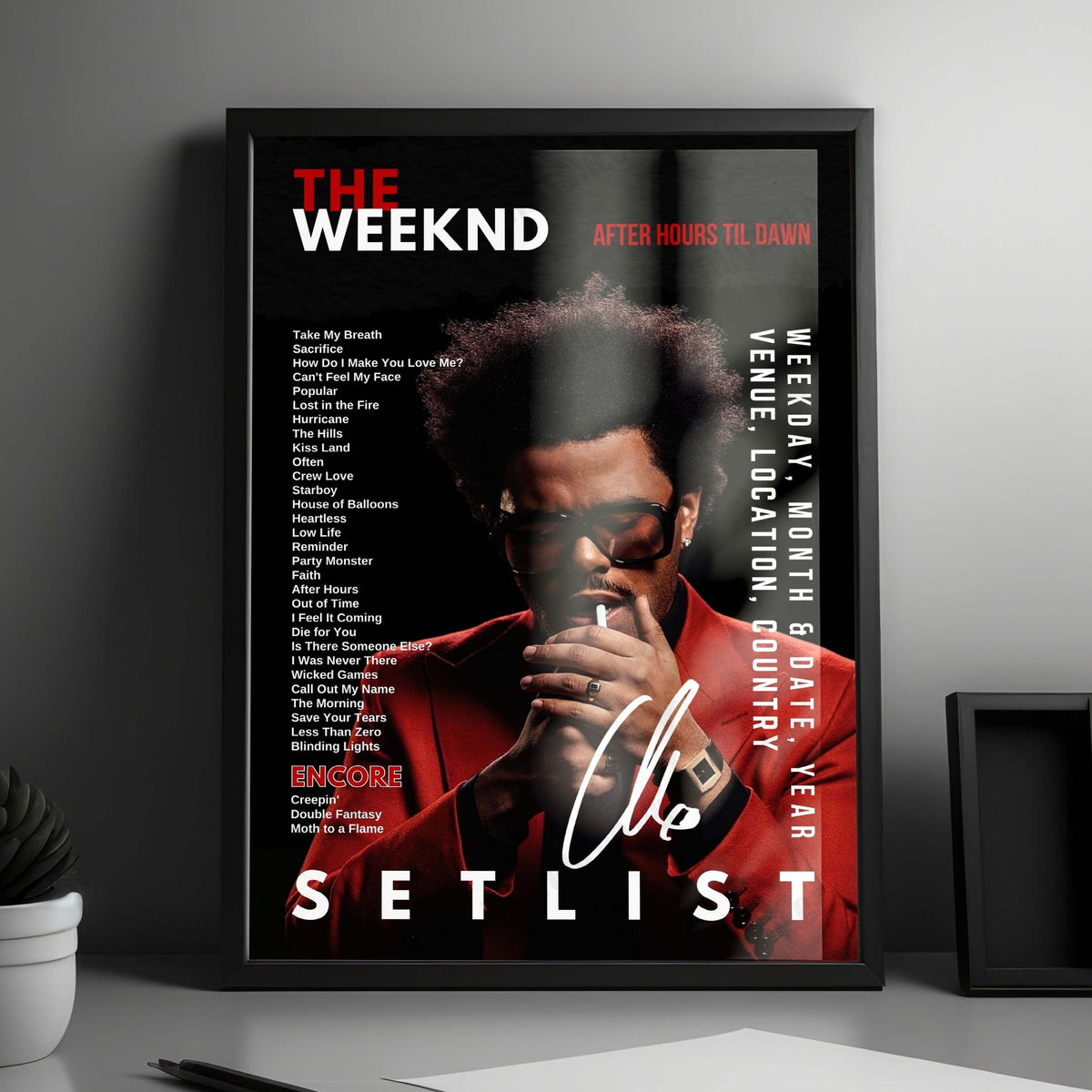 The Weeknd Setlist Poster - SoFi Stadium, Inglewood - June 28th, 2025