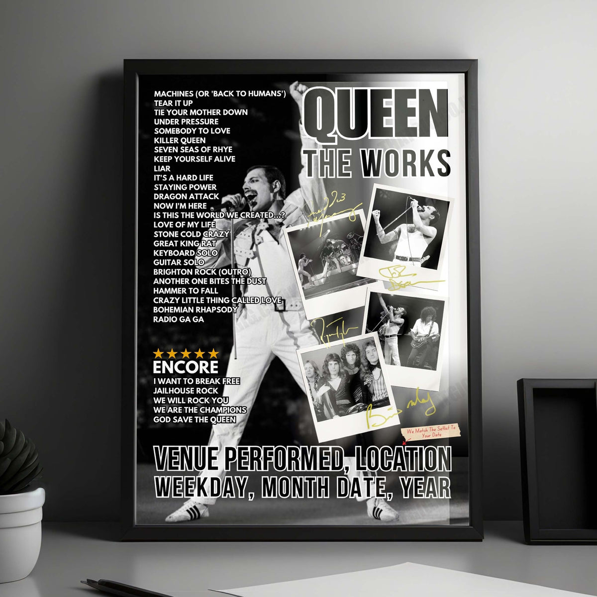 Queen Setlist Poster - Westfalenhalle 1, Dortmund - September 10th, 1984