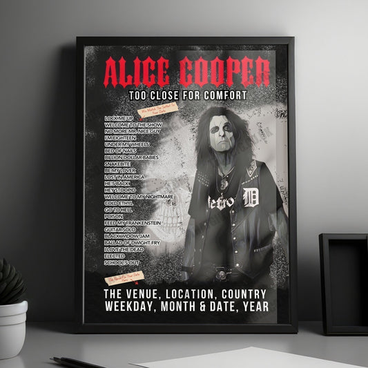 Alice Cooper Setlist Poster - The OVO Hydro, Glasgow, Scotland - October 14th, 2024