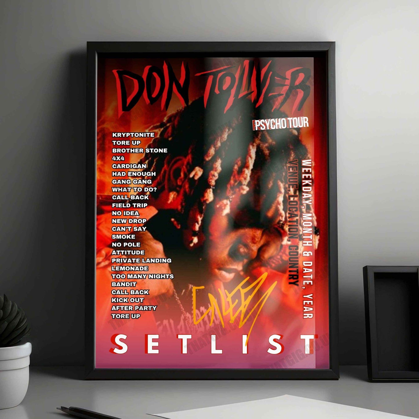 Don Toliver Setlist Poster - EagleBank Arena, Fairfax - November 8th, 2024