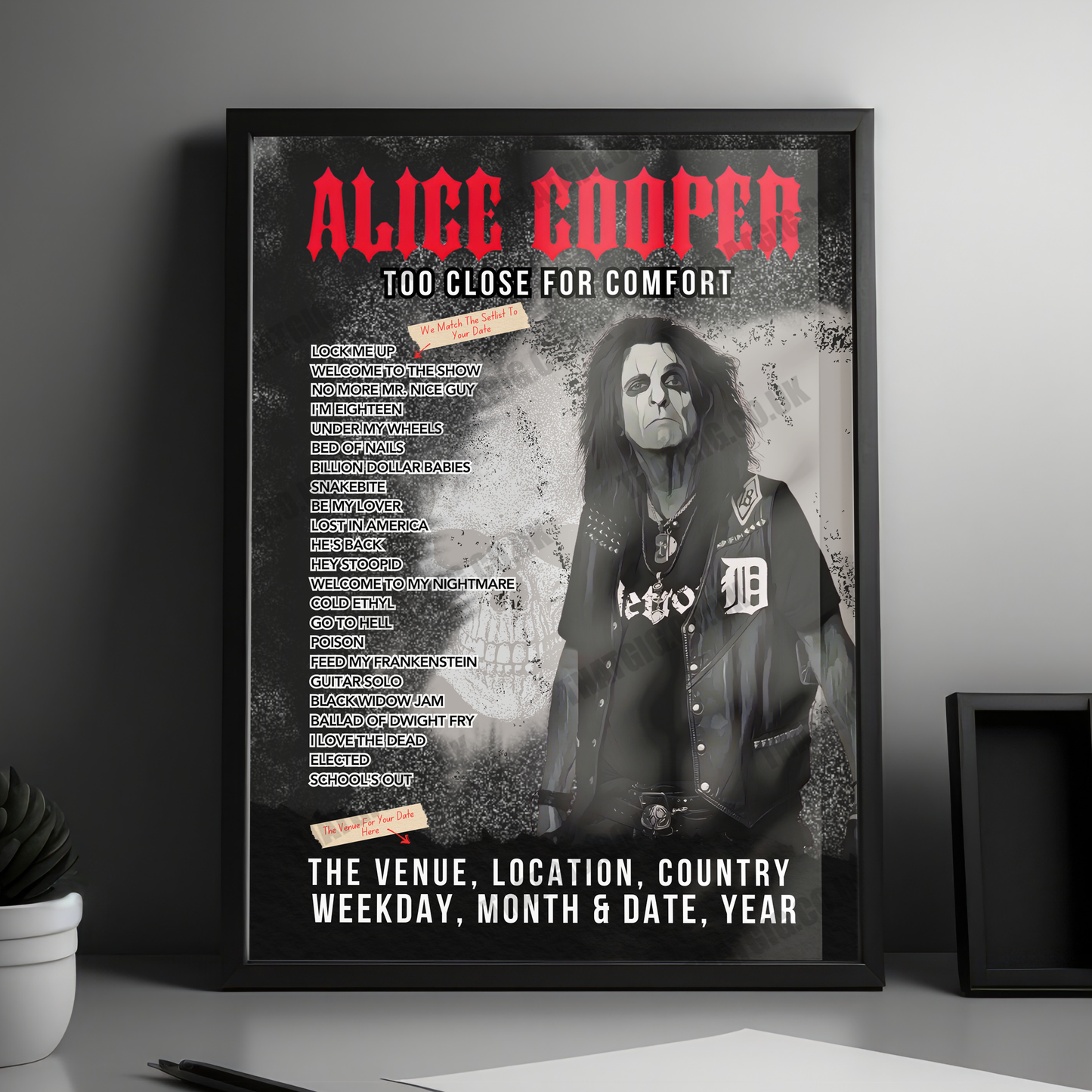 Alice Cooper Setlist Poster - Barbara B. Mann Performing Arts Hall, Fort Myers - February 7th, 2025