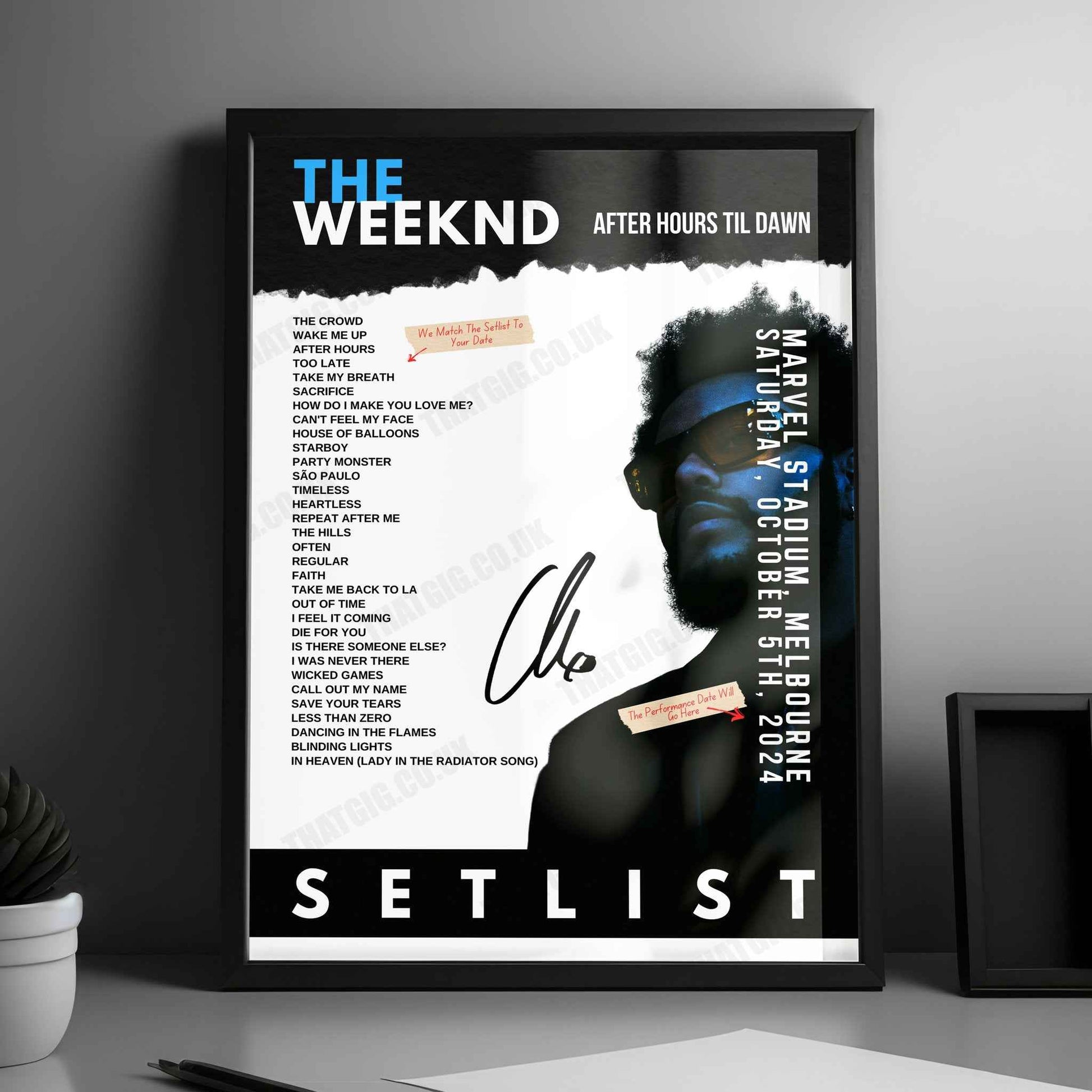 The Weeknd Setlist Poster - Estadio San Marcos, Lima - October 22nd, 2023