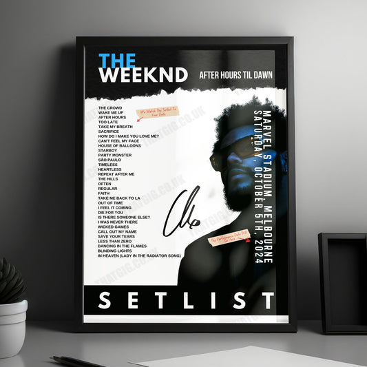 The Weeknd Setlist Poster - Estadio Bicentenario de La Florida, Santiago - October 15th, 2023