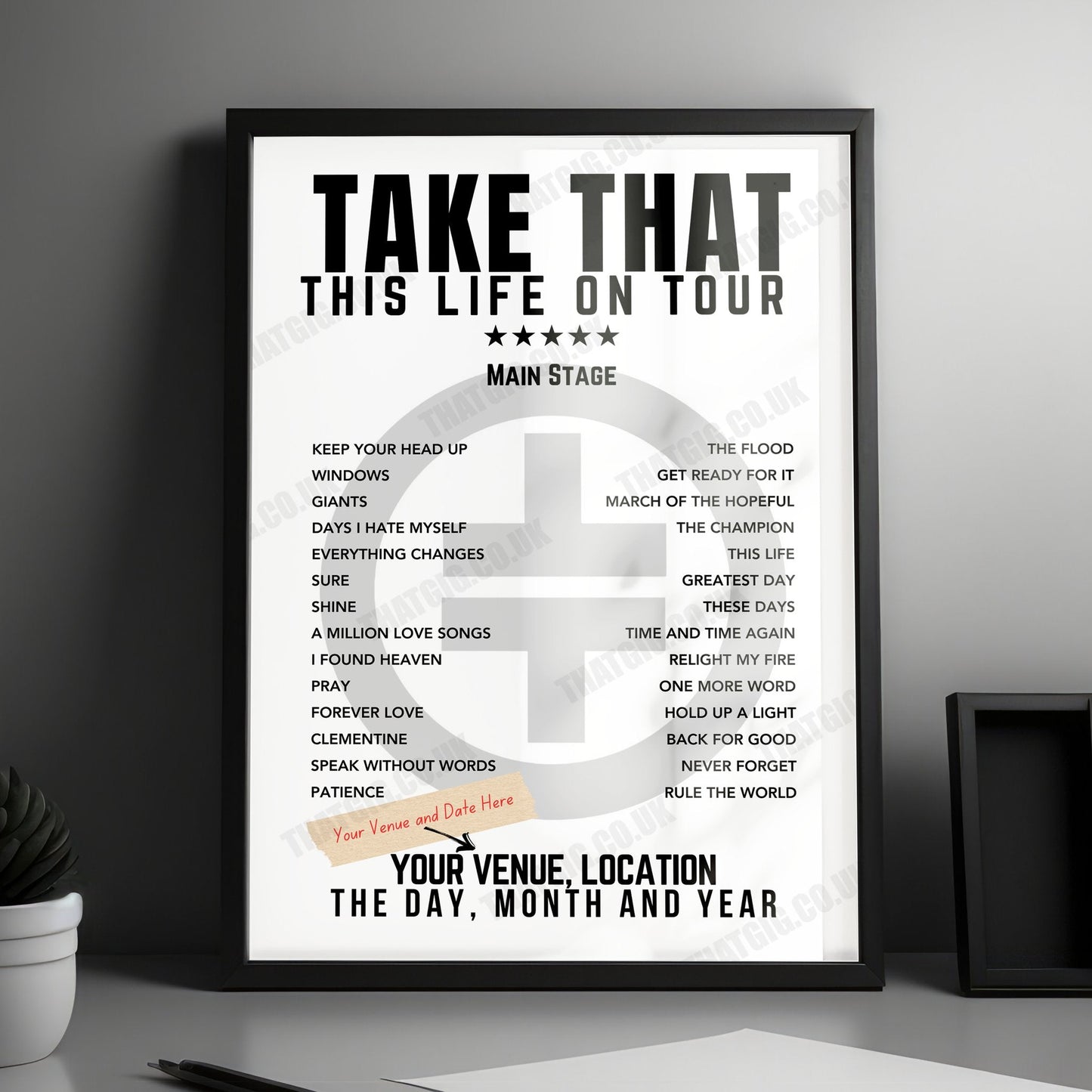 Take That Setlist Poster - The O2 Arena London - April 30th, 2024