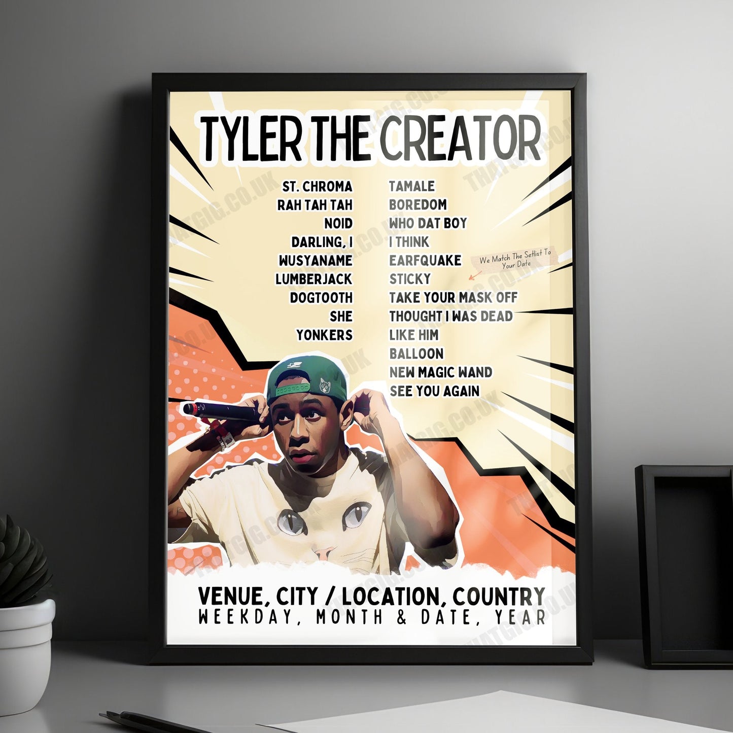 Tyler, The Creator Setlist Poster - Crypto.com Arena, Los Angeles, CA - February 17th, 2025