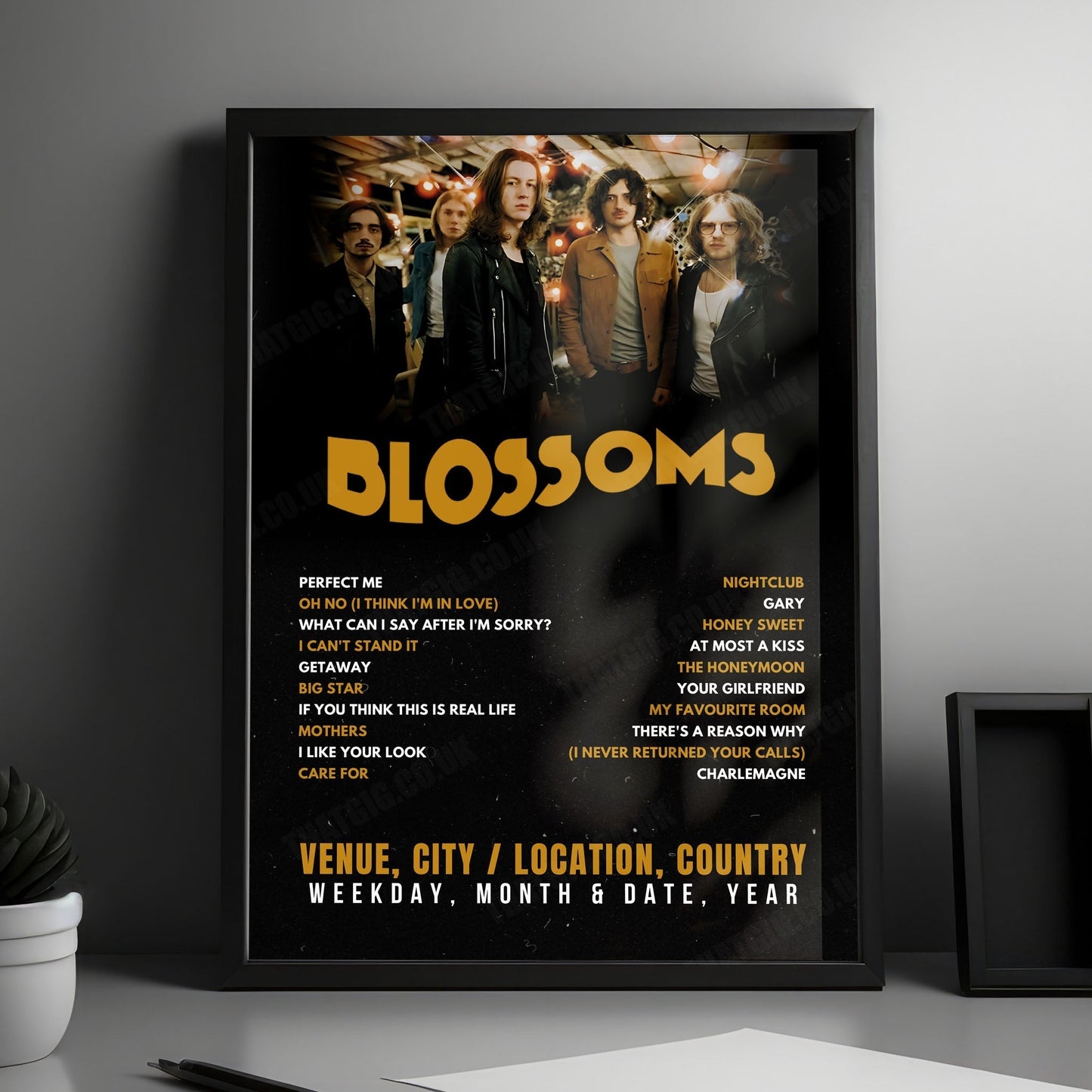 Blossoms Setlist Poster - Forum Theatre, Melbourne - March 11th, 2025