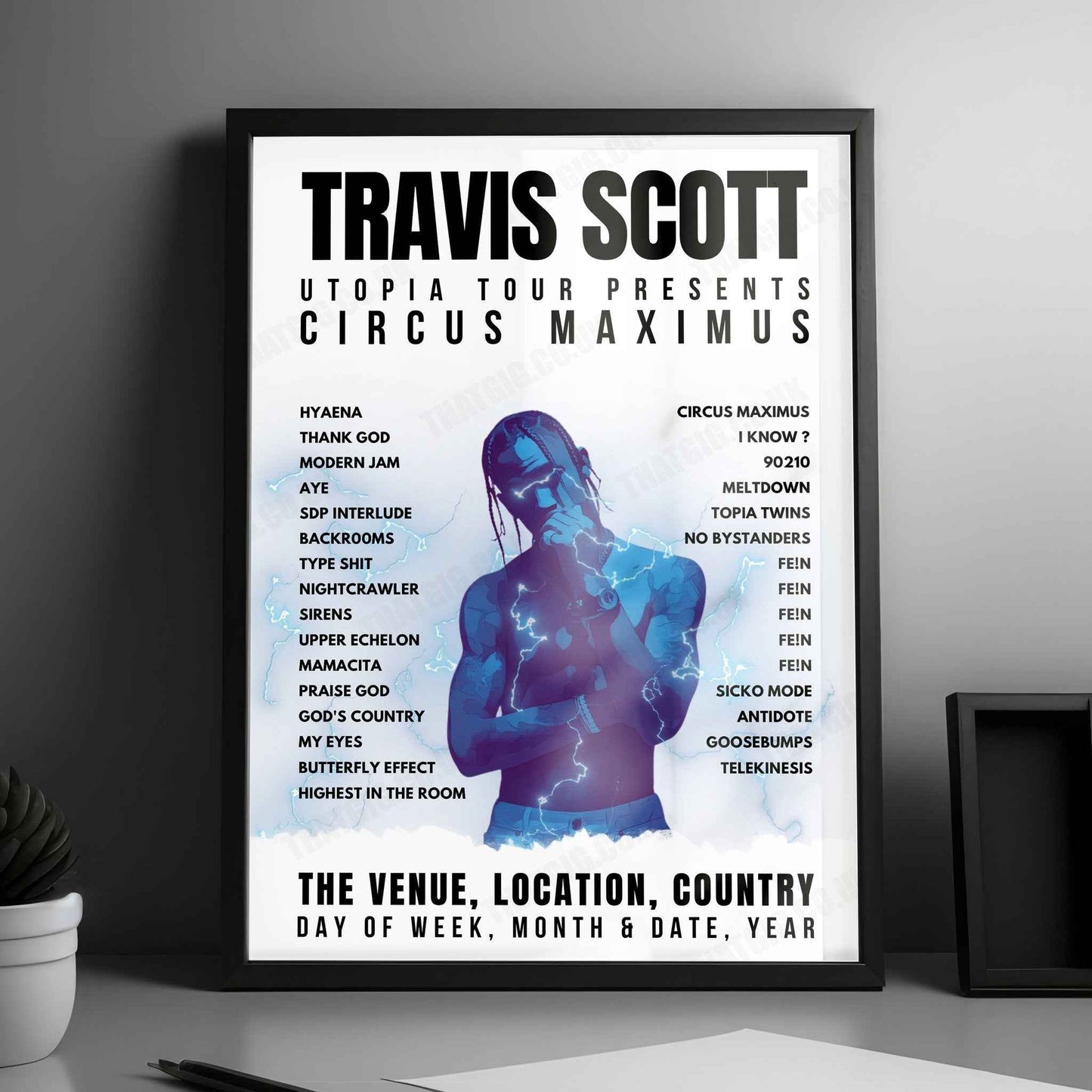 Travis Scott Setlist Poster - MGM Grand Garden Arena, Las Vegas - October 29th, 2023