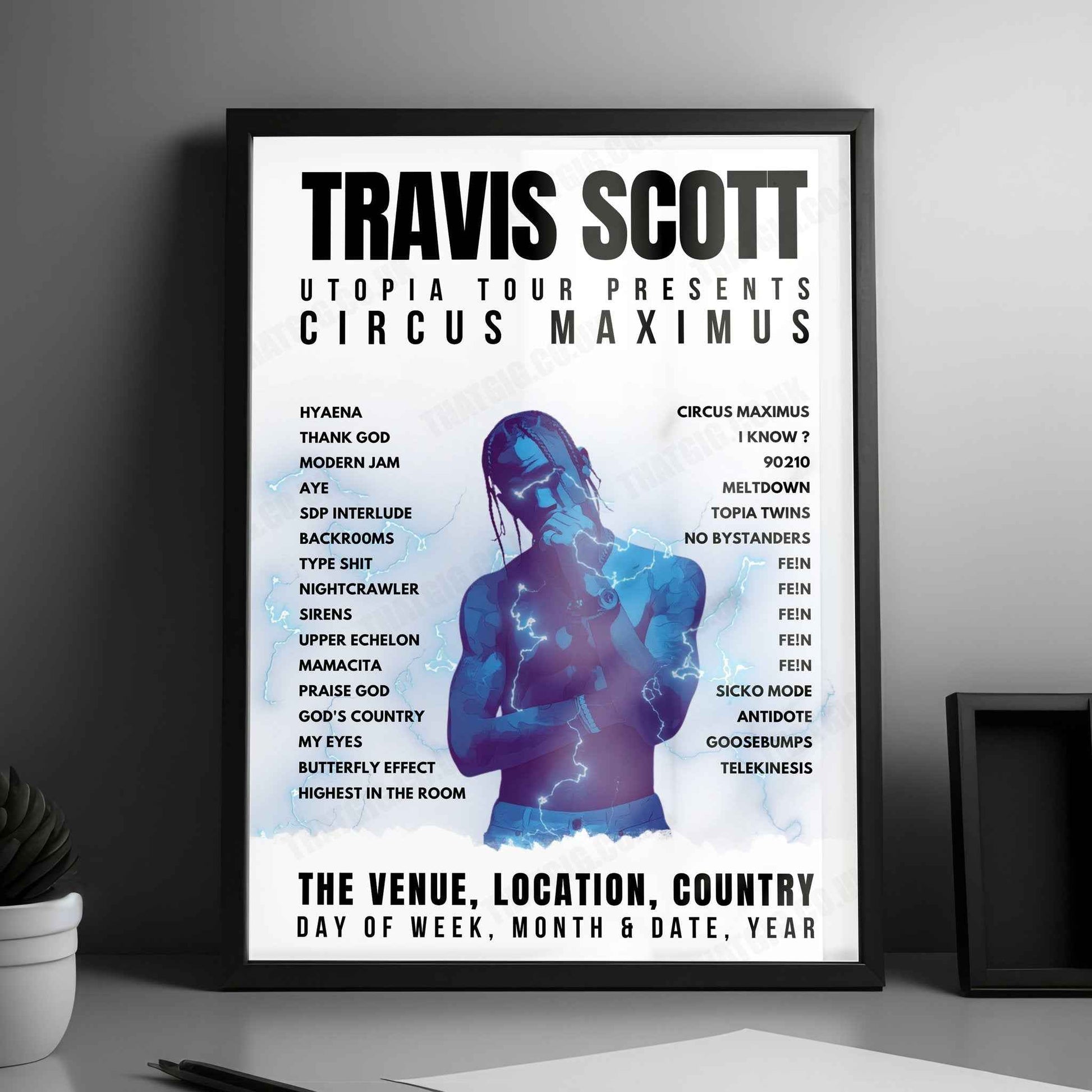Travis Scott Setlist Poster - MGM Grand Garden Arena, Las Vegas - October 29th, 2023