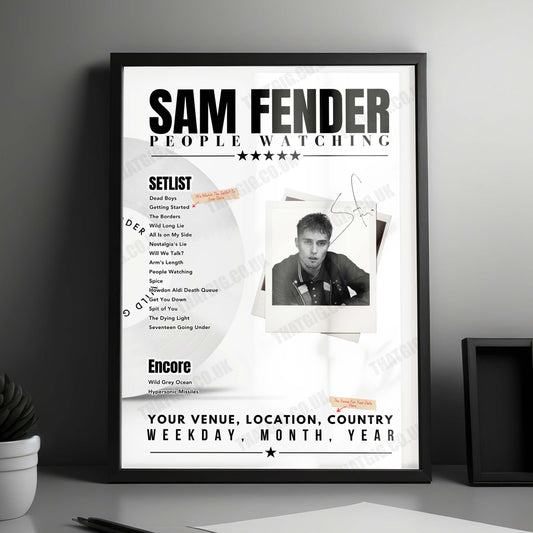 Sam Fender Setlist Poster - St James' Park, Newcastle upon Tyne - June 15th, 2025