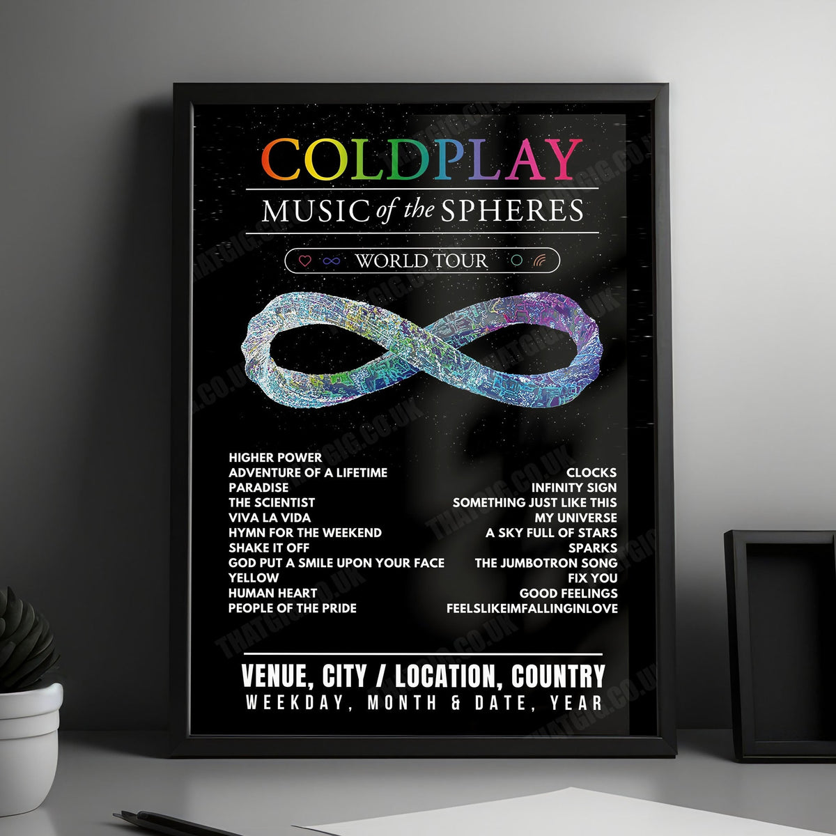 Coldplay Setlist Poster - Hampden Park, Glasgow - August 24th, 2022