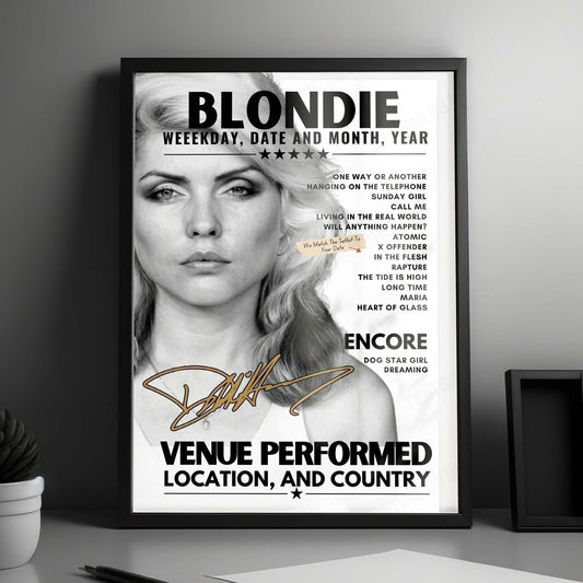 Blondie Setlist Poster - Live at the Piece Hall 2024 - June 9th, 2024
