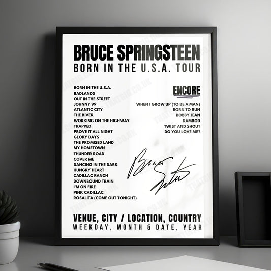 Bruce Springsteen Setlist Poster - Olympiastadion, Munich - June 18th, 1985