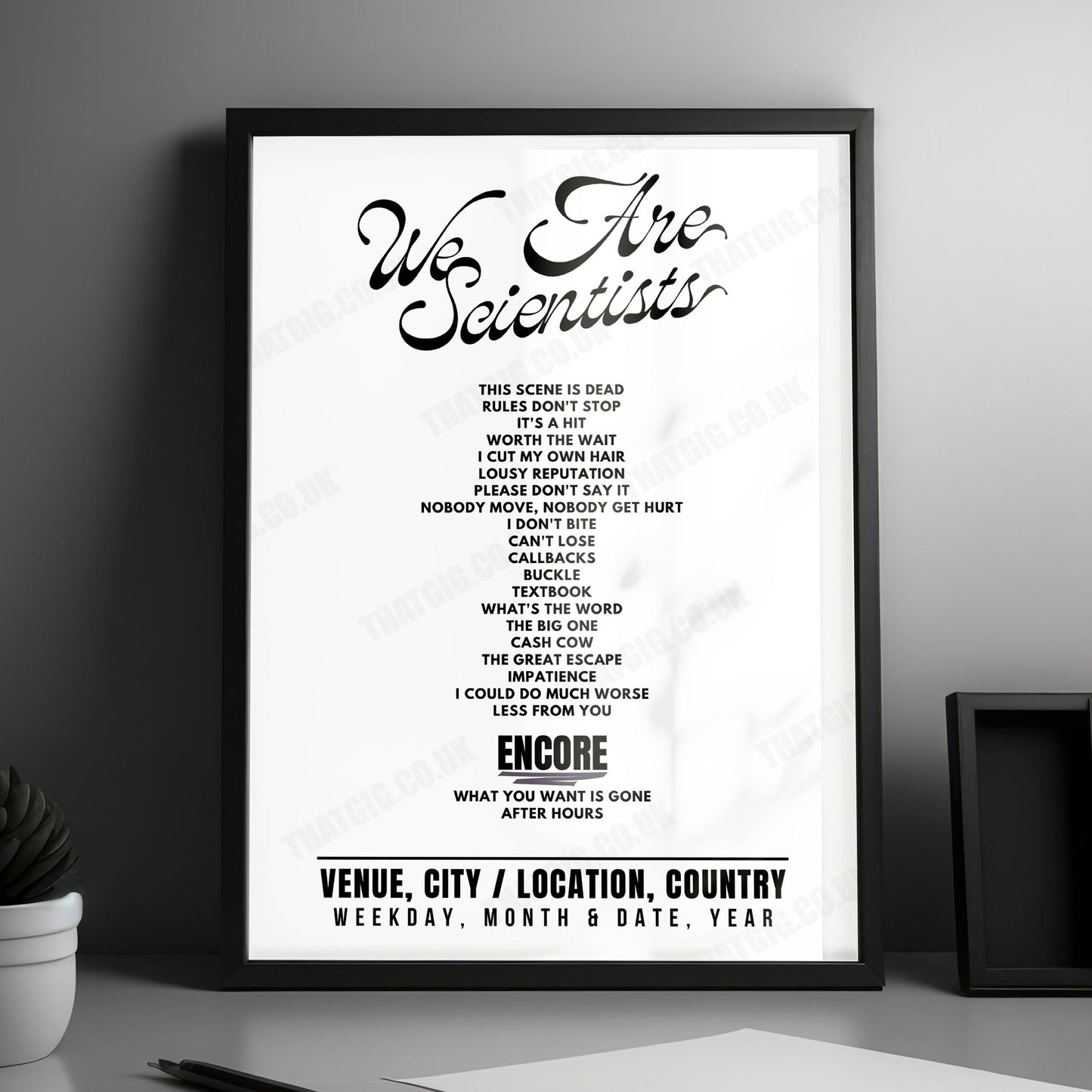 We Are Scientists Setlist Poster - Brudenell Social Club, Leeds - November 23rd, 2024