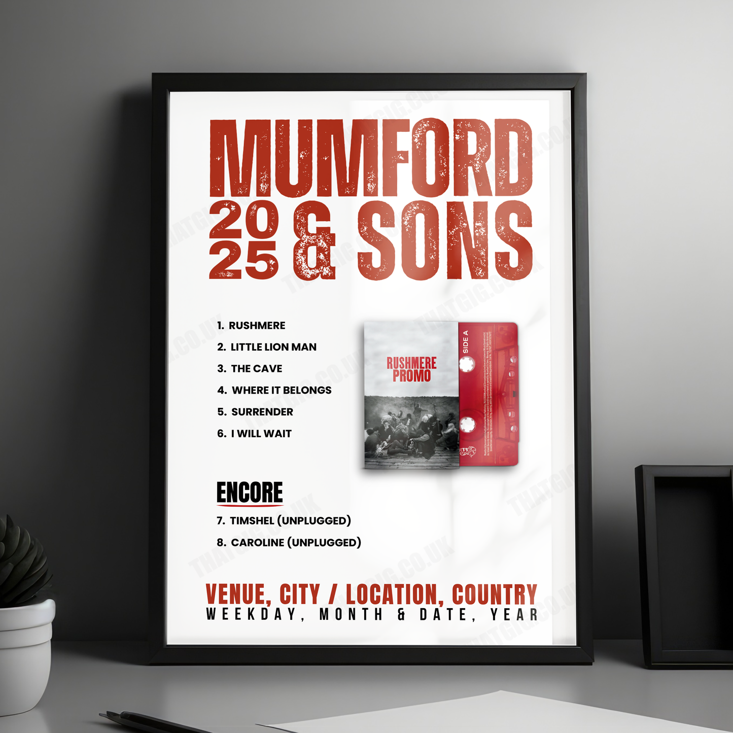 Mumford & Sons Setlist Poster - Billy Reid Store, Austin - October 7th, 2019