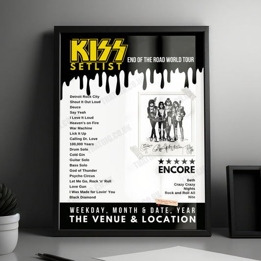 KISS Setlist Poster - CFG Bank Arena, Baltimore, USA - November 29th, 2023