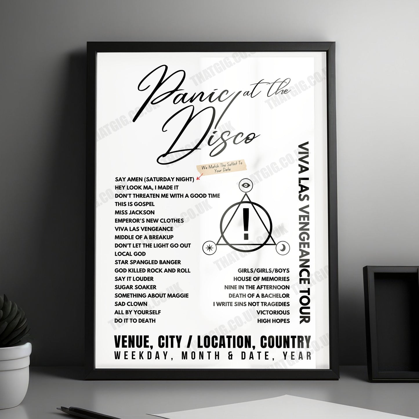 Panic! at the Disco Setlist Poster - The OVO Hydro, Glasgow - March 3rd, 2023