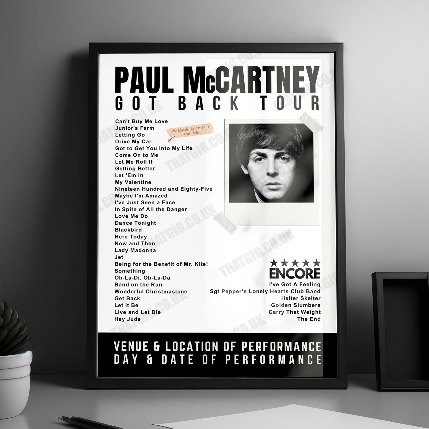 Paul McCartney Setlist Poster - Allianz Stadium, Sydney - October 28th, 2023