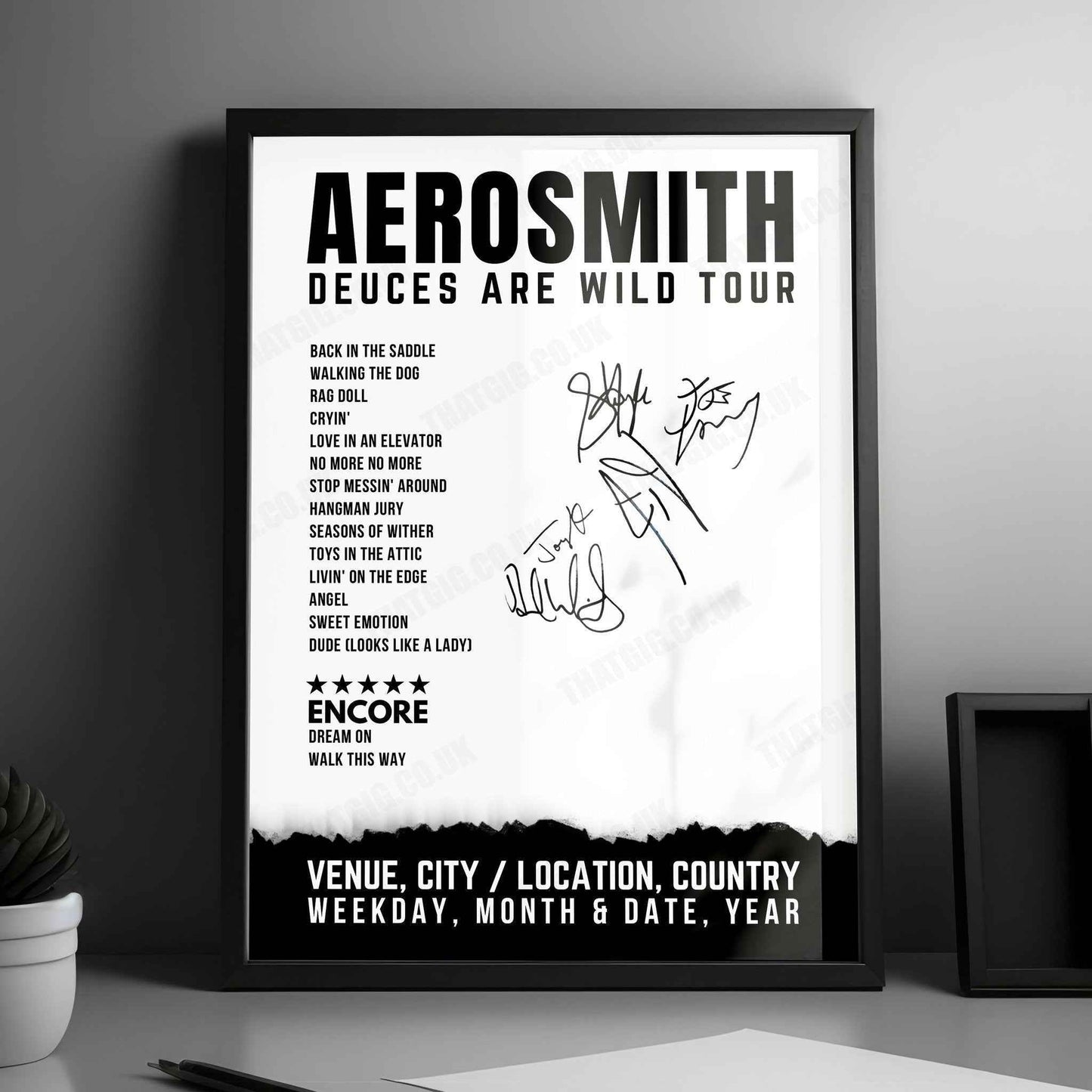 Aerosmith Setlist Poster - Park Theater at Park MGM, Las Vegas - April 6th, 2019