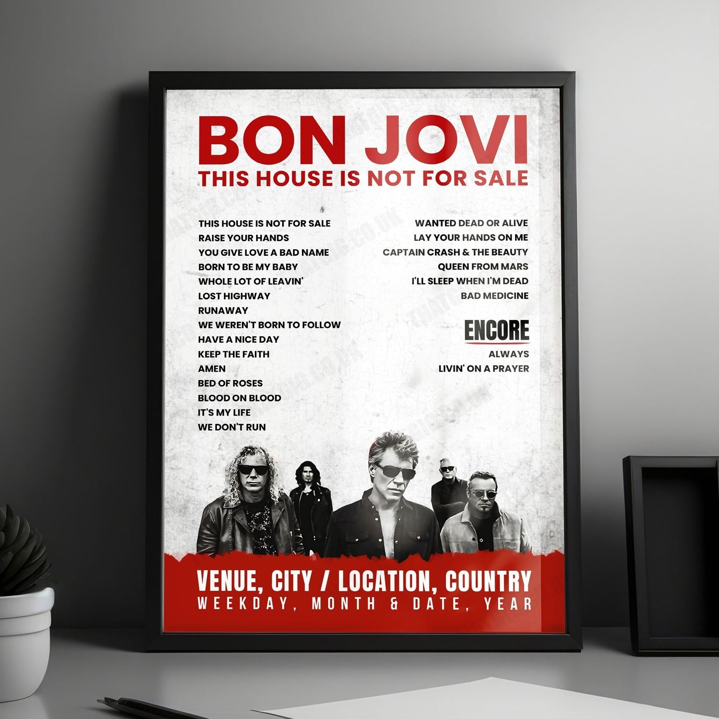 Bon Jovi Setlist Poster - Nationwide Arena, Columbus - March 18th, 2017