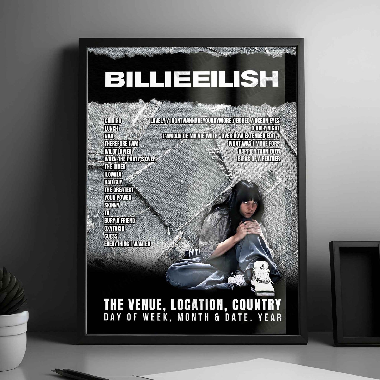 Billie Eilish Setlist Poster - Ziggo Dome, Amsterdam - May 7th, 2025