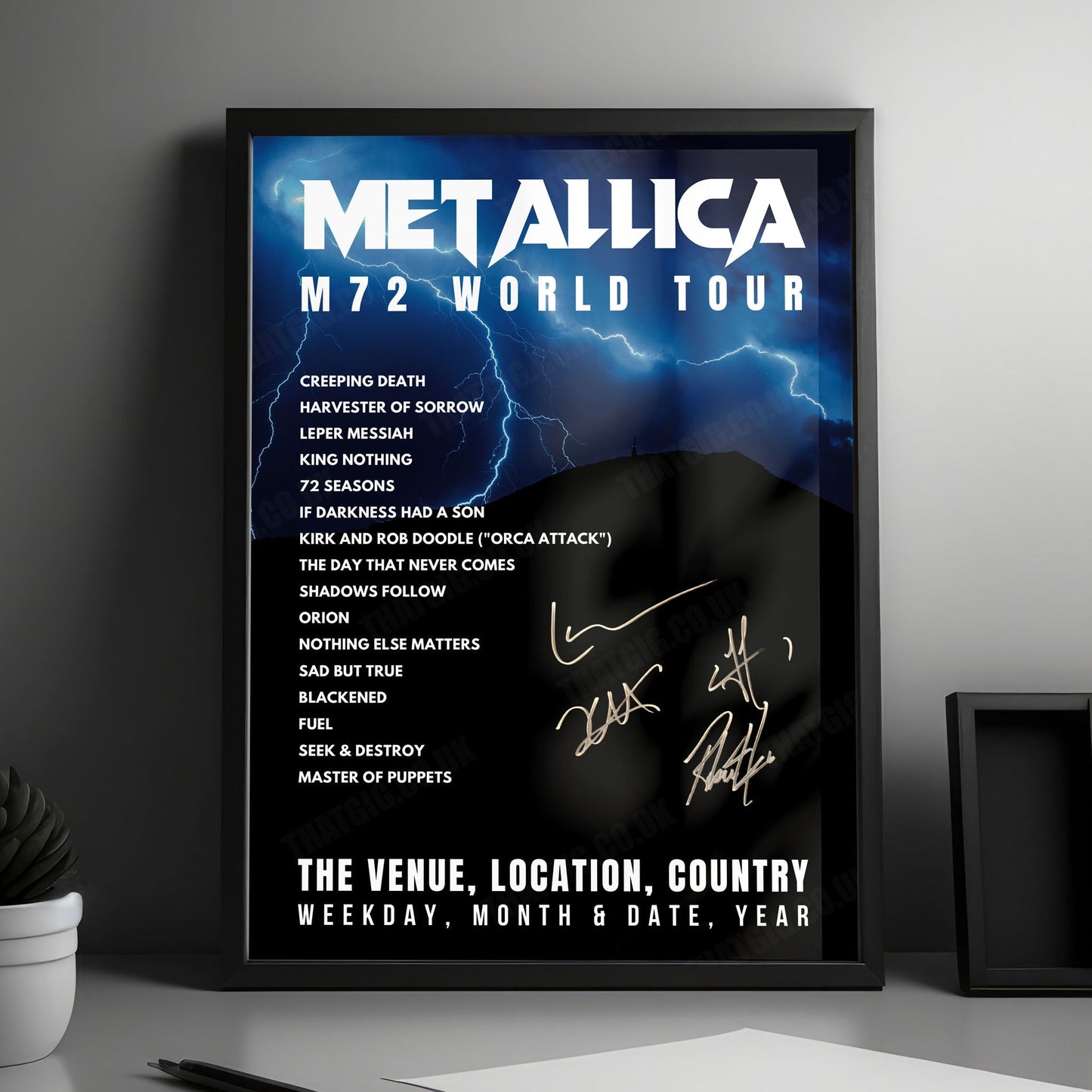 Metallica Setlist Poster - Soldier Field, Chicago - August 11th, 2024
