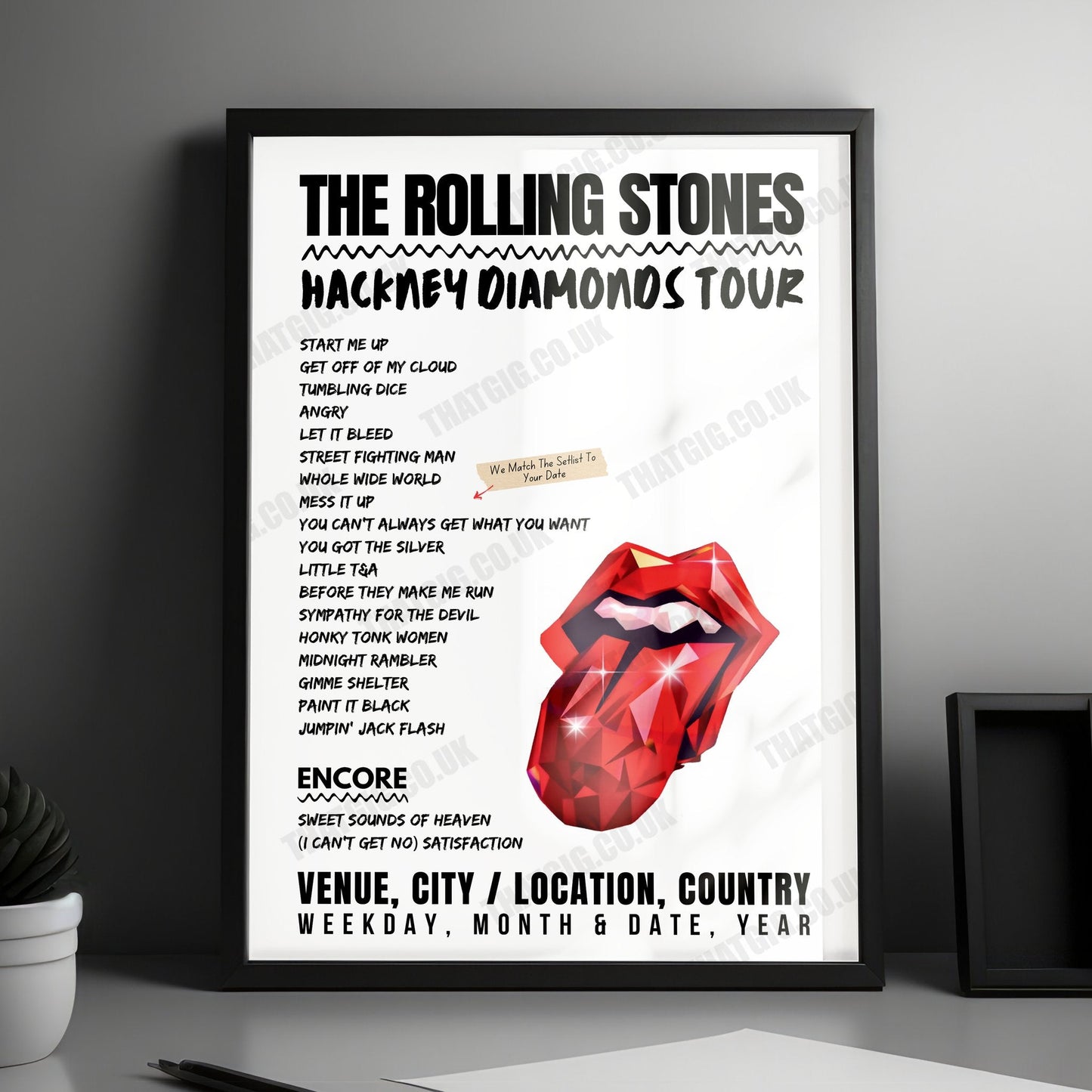 The Rolling Stones Setlist Poster - NRG Stadium, Houston, USA - April 28th, 2024