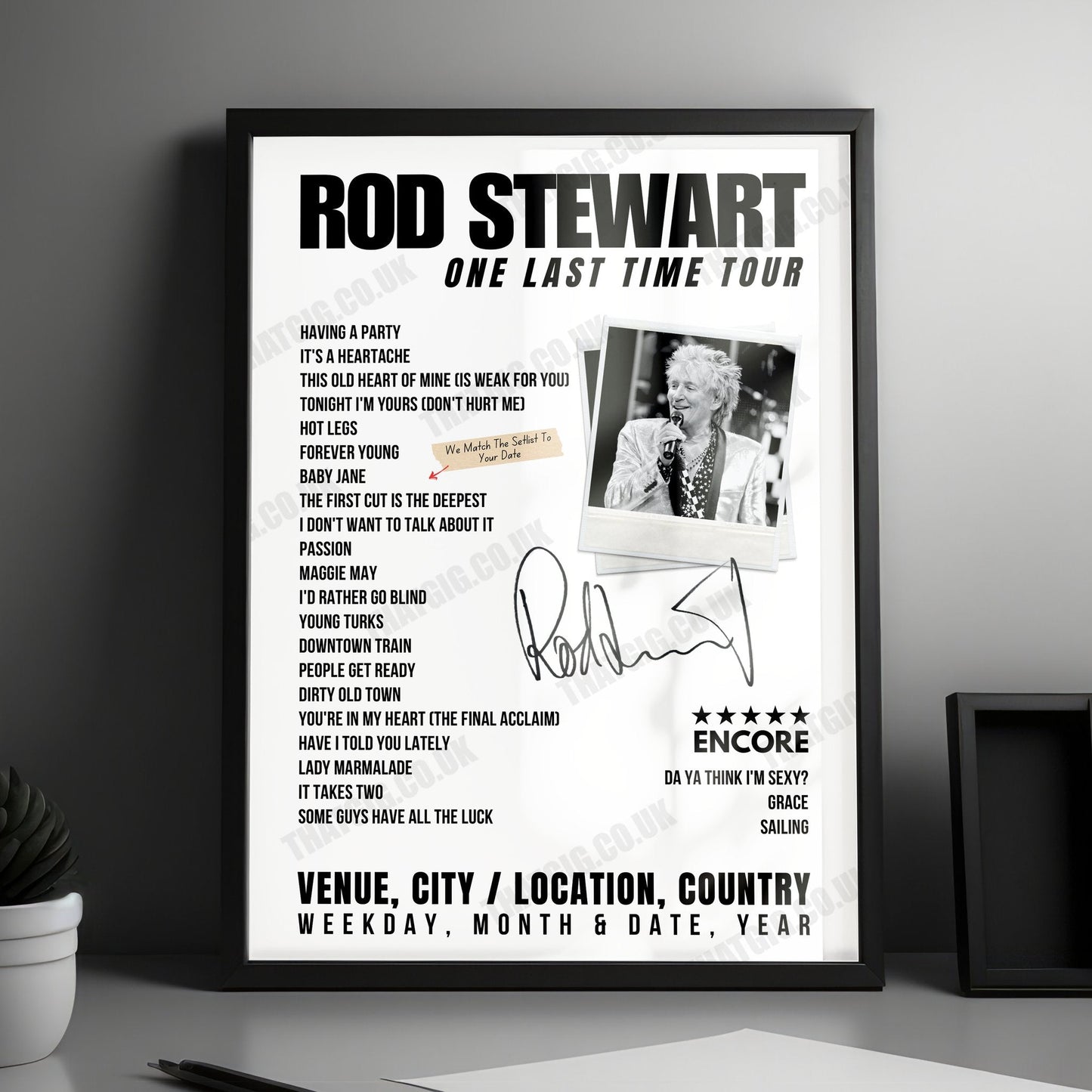 Rod Stewart Setlist Poster - Wiener Stadthalle - Halle D, Vienna, Austria - July 2nd, 2024