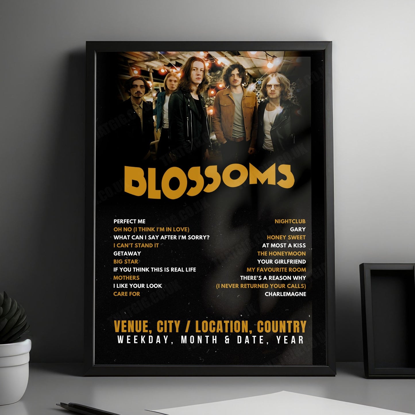Blossoms Setlist Poster - Lotto Arena, Merksem - May 9th, 2025