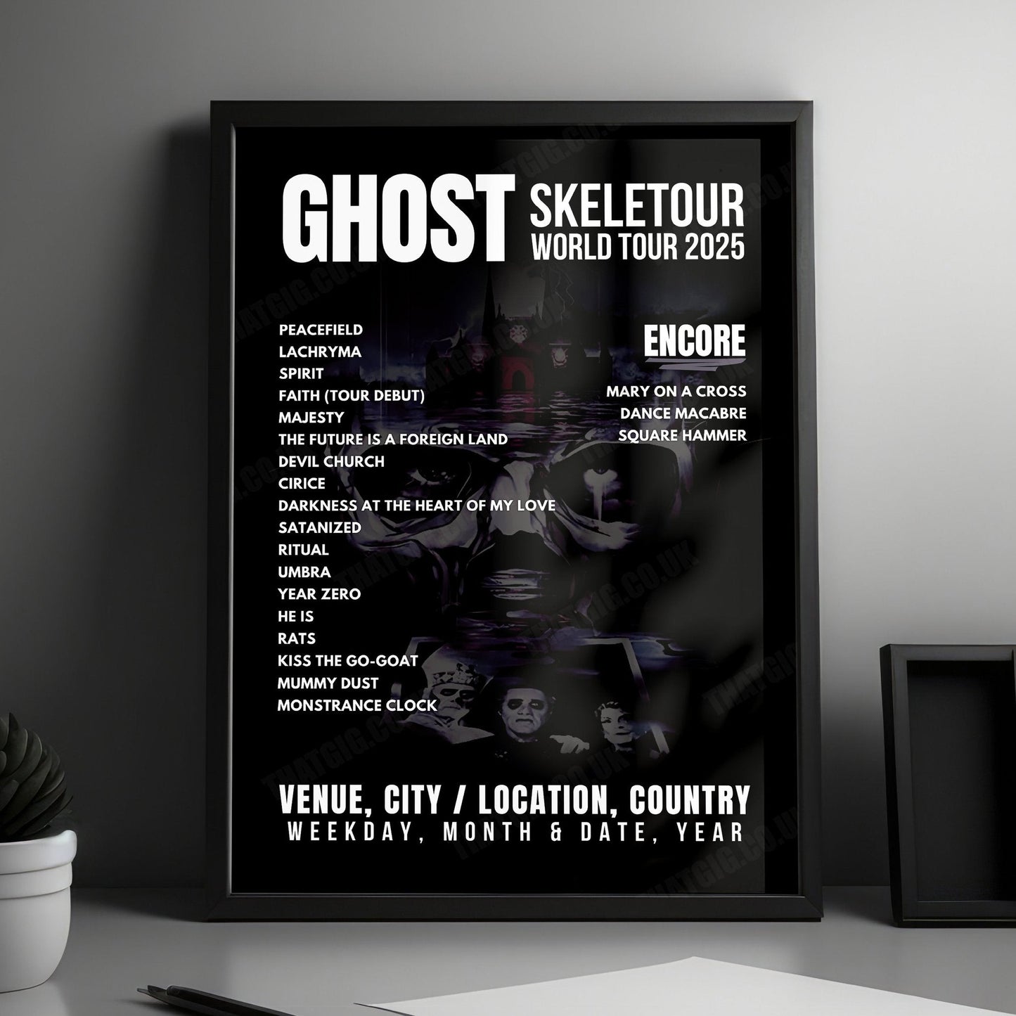 Ghost Setlist Poster - MEO Arena, Lisbon - April 29th, 2025