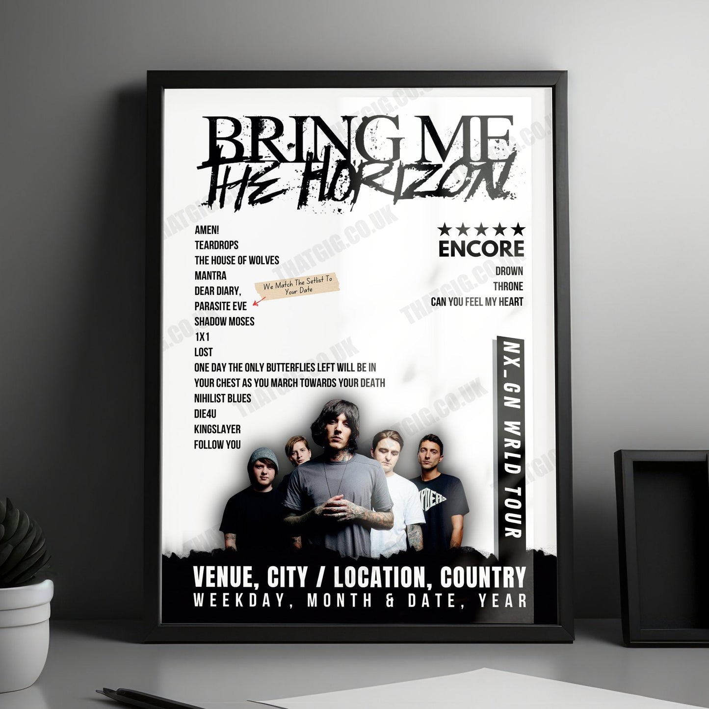 Bring Me the Horizon Setlist Poster - ZOZO Marine Stadium, Chiba - August 18th, 2024