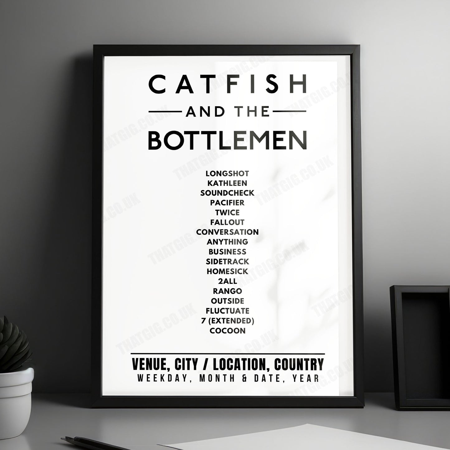 Catfish and the Bottlemen Setlist Poster - Singleton Park, Swansea - September 4th, 2021