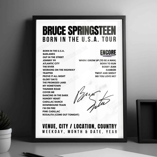 Bruce Springsteen Setlist Poster - Mile High Stadium, Denver - September 23rd, 1985