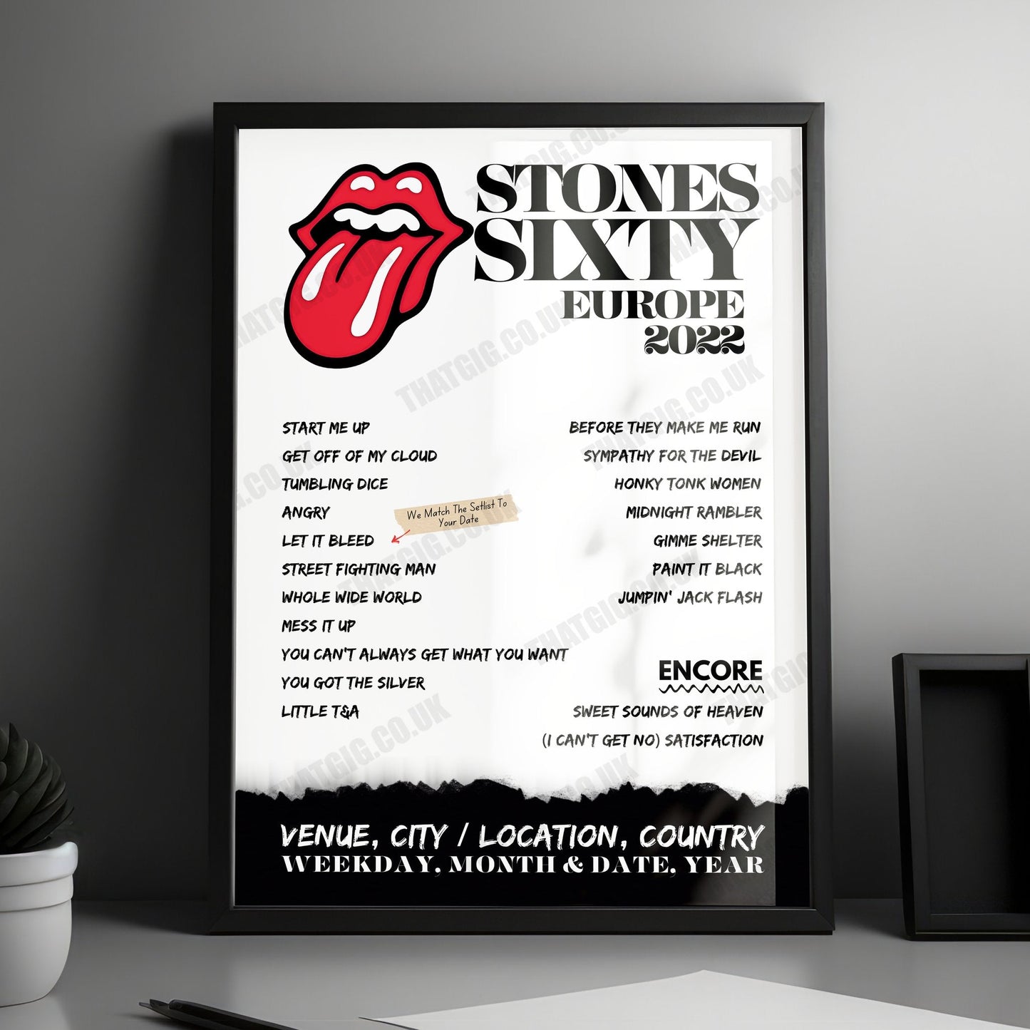 The Rolling Stones Setlist Poster - Anfield, Liverpool, England - June 9th, 2022