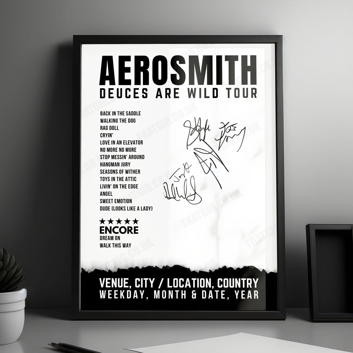 Aerosmith Setlist Poster - Park Theater at Park MGM, Las Vegas - November 16th, 2019