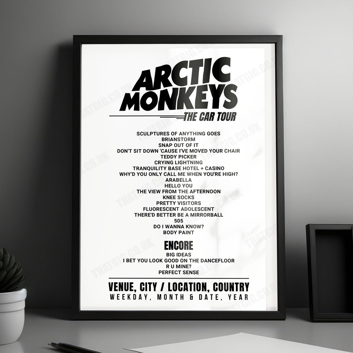 Arctic Monkeys Setlist Poster - Moda Center, Portland - September 24th, 2023