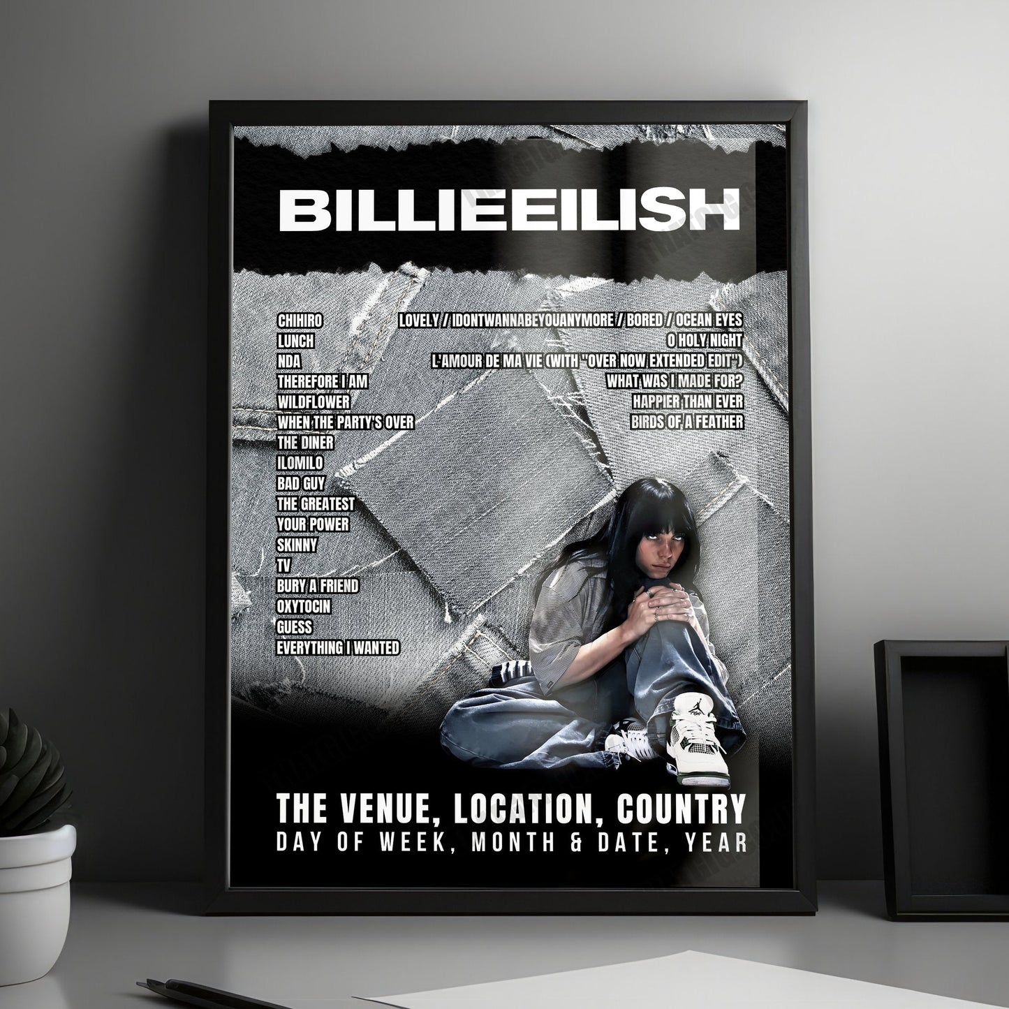 Billie Eilish Setlist Poster - Madison Square Garden, New York - October 16th, 2024