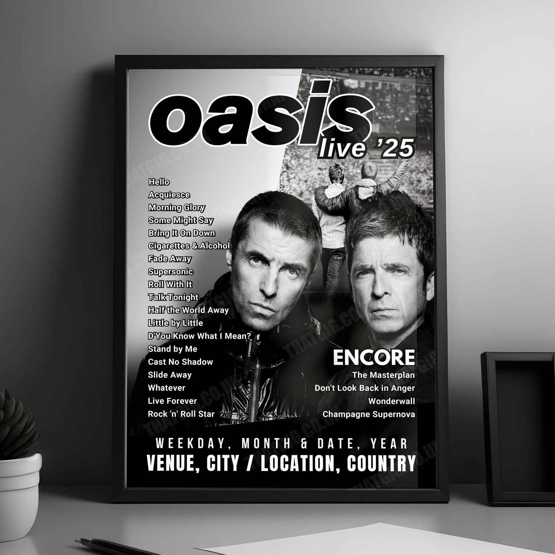 Oasis Setlist Poster - Heaton Park, Manchester - July 16th, 2025