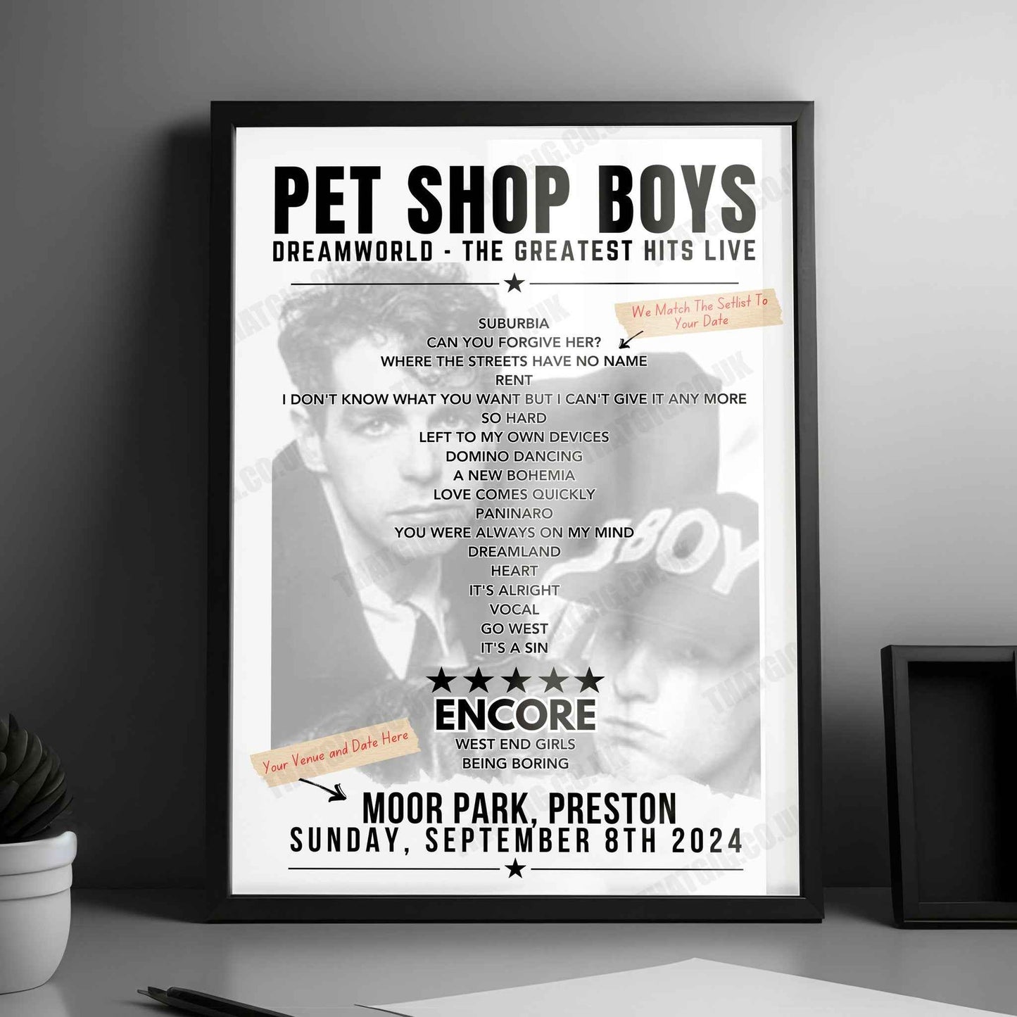 Pet Shop Boys Setlist Poster - Moor Park, Preston - September 8th, 2024