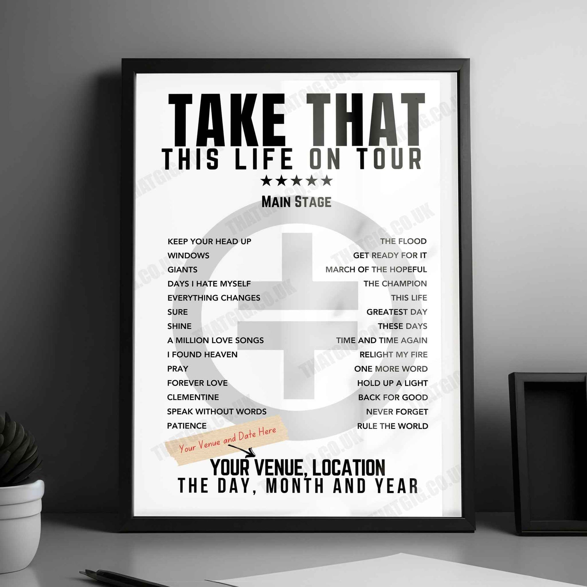 Take That Setlist Poster - First Direct Arena Leeds - April 17th, 2024