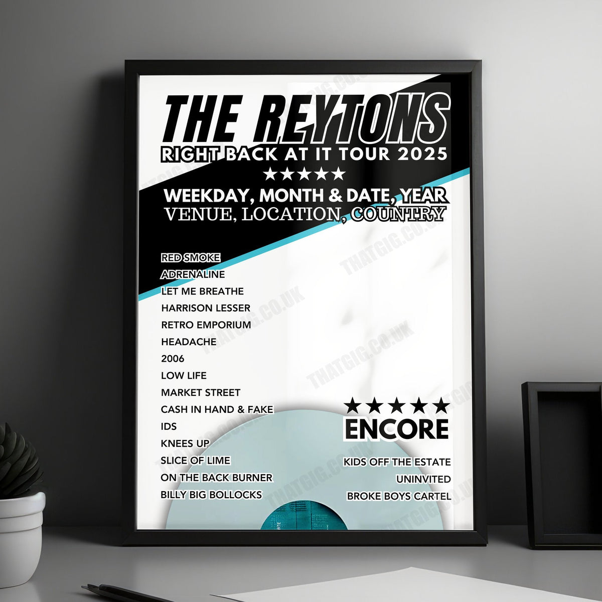 The Reytons Setlist Poster - Amplifier Capitol, Perth - September 29th, 2024