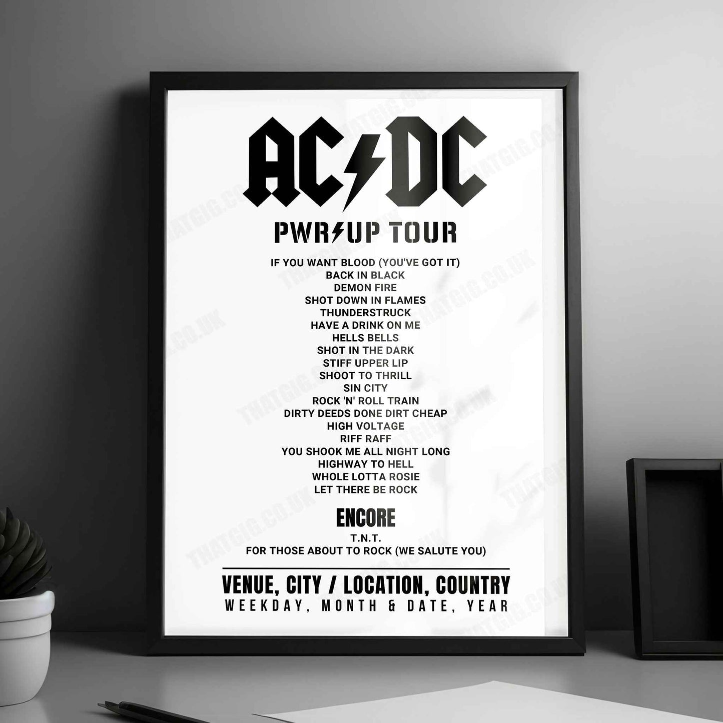 AC/DC Setlist Poster - Croke Park, Dublin - August 17th, 2024