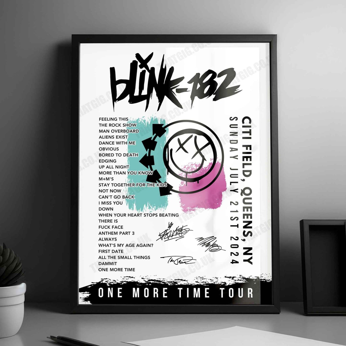Blink-182 Setlist Poster - Citi Field, New York - July 21st 2024