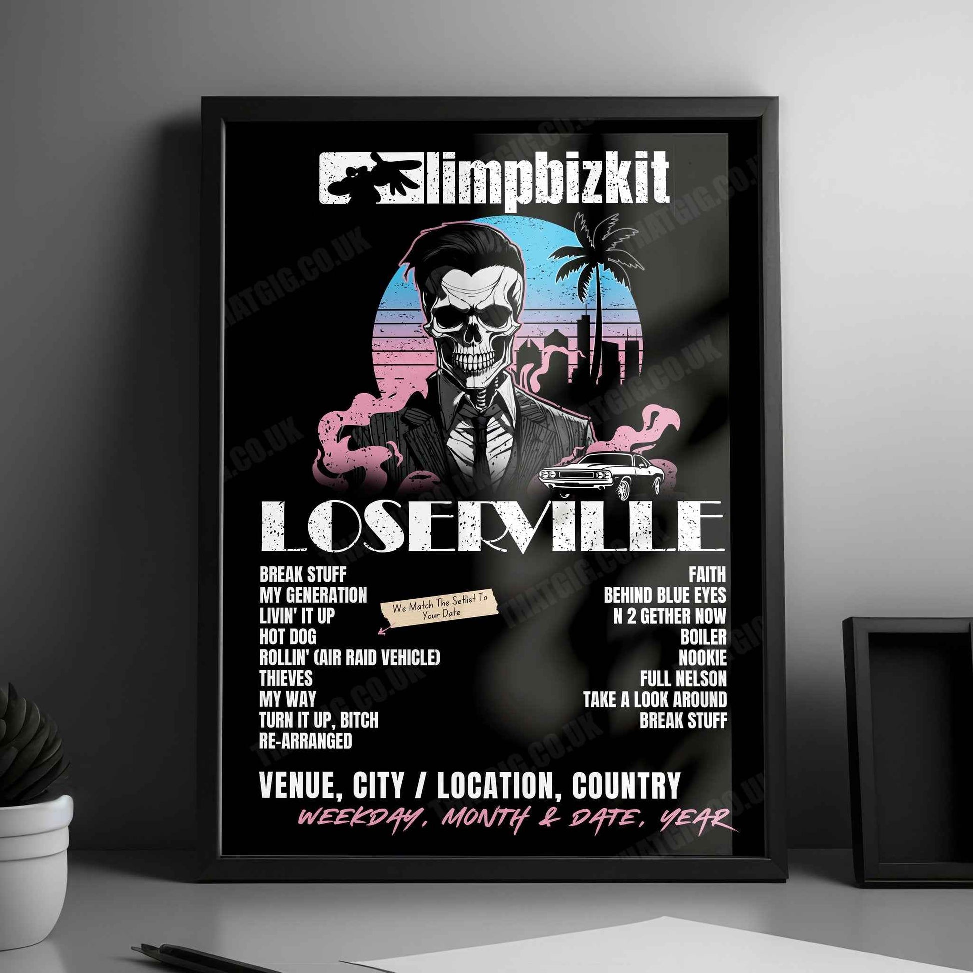 Limp Bizkit Setlist Poster - PNC Music Pavilion, Charlotte, NC, USA - August 2nd, 2024