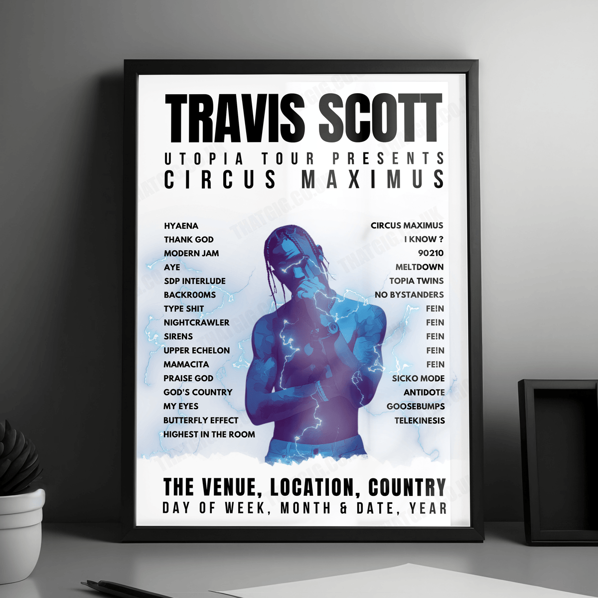 Travis Scott Setlist Poster - PNC Arena, Raleigh - October 13th, 2023